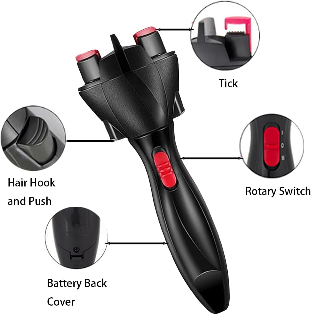 Automatic Hair Braider DIY Electronic Hair Braiding Machine Automatic Quick Twist Twister Hair Braiding Tool for Women Girls Hairstyle(Red) image number 5