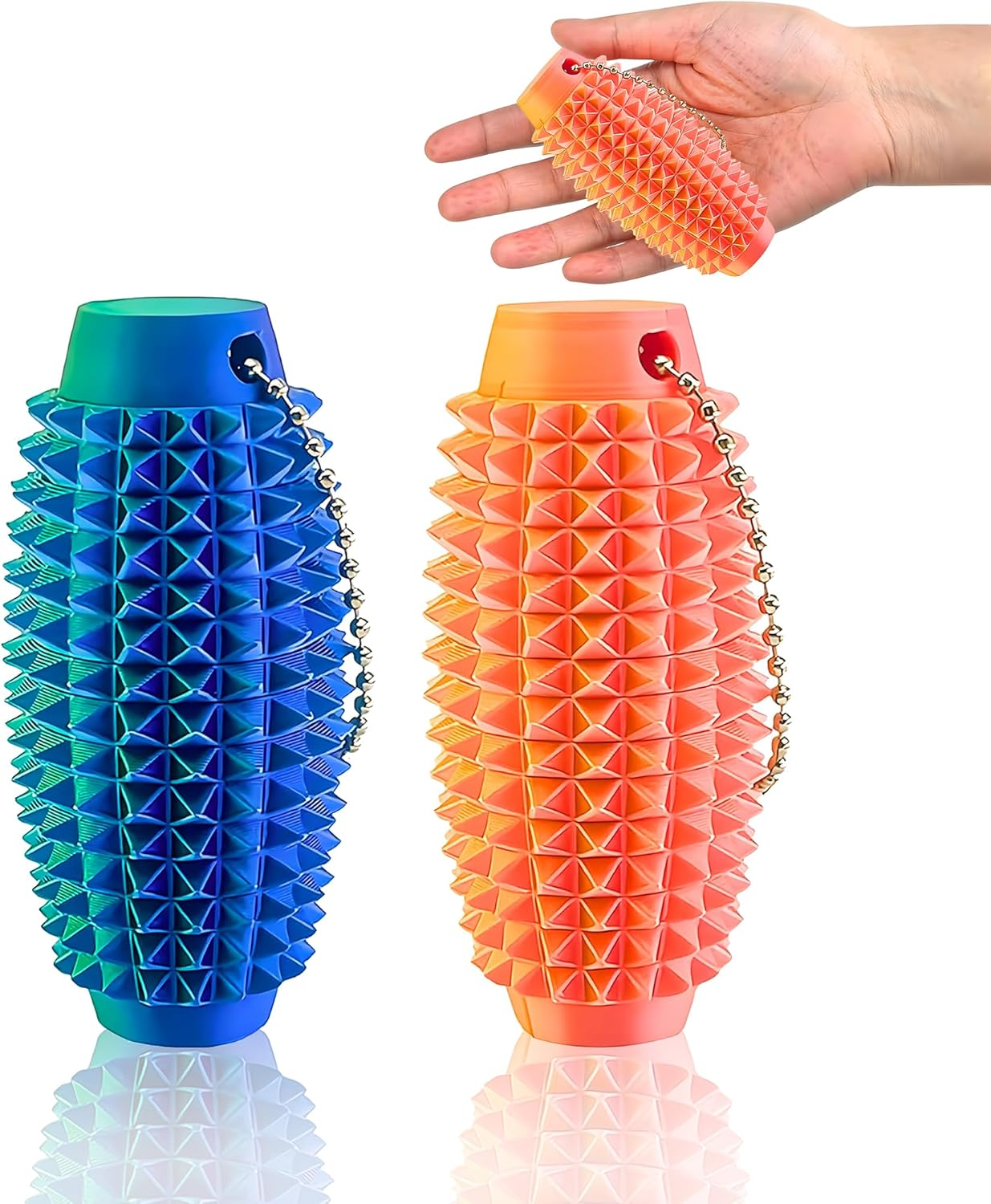 2Pcs Little Ouchies Pain Stim Fidget Toys &ndash; 3D Printed Spiky Sensory Keychain for Anxiety & Stress Relief, Pocket-Sized Handheld Fidget for Adults & Teens, Novelty Gift Toy for Friends & Family