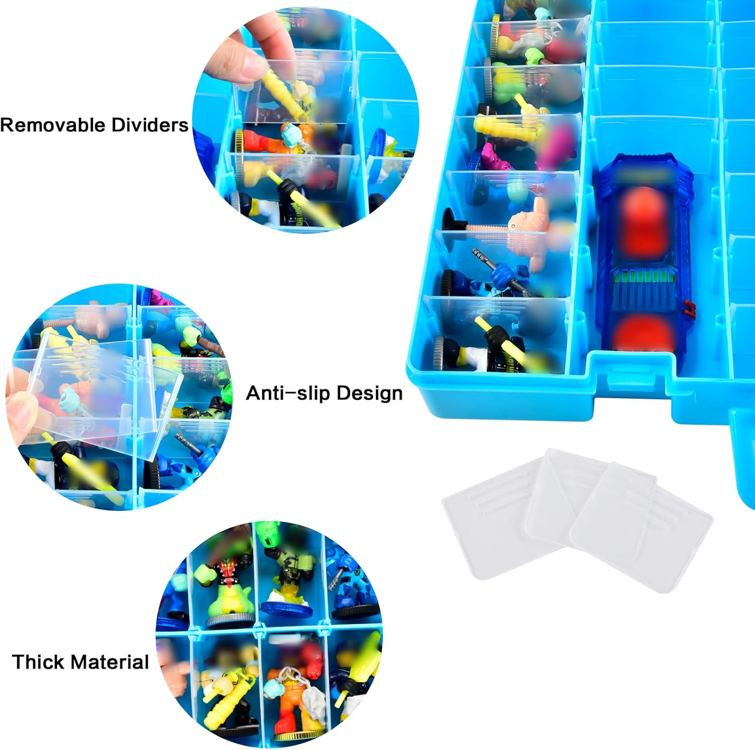 Case Compatible with Akedo Ultimate Arcade Warriors Starter Pack, Toy Storage for Battle Arena Controller & Warrior Collector Mini Battling Action Figures, Holder for Akedo Playset- Blue (Case Only) image number 4