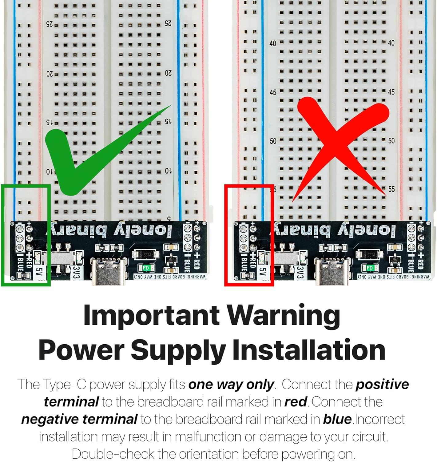 Breadboard Kit with 2 Full-Size 830 Points and 2 Half-Size 400 Points Solderless Breadboards, 4 Type-C Breadboard Power Supplies (3.3V / 5V Switchable), Ideal for Arduino, ESP32 image number 1