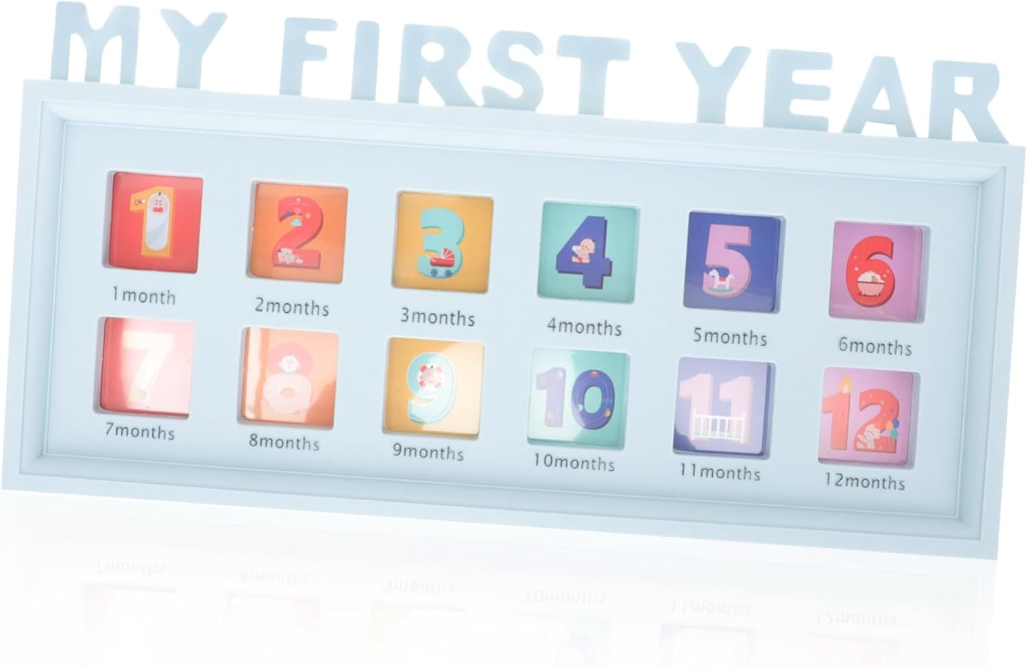 Month Photo Frame Modern Minimalist Boy Girl Picture Holder for Growth Memories Displays Photos for Nursery Decoration image number 3