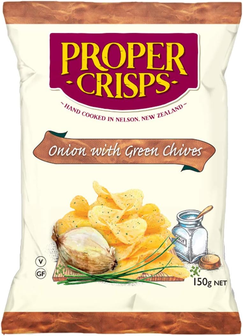 Proper Crisps Onion and Green Chive Flavoured Crisps 150 G