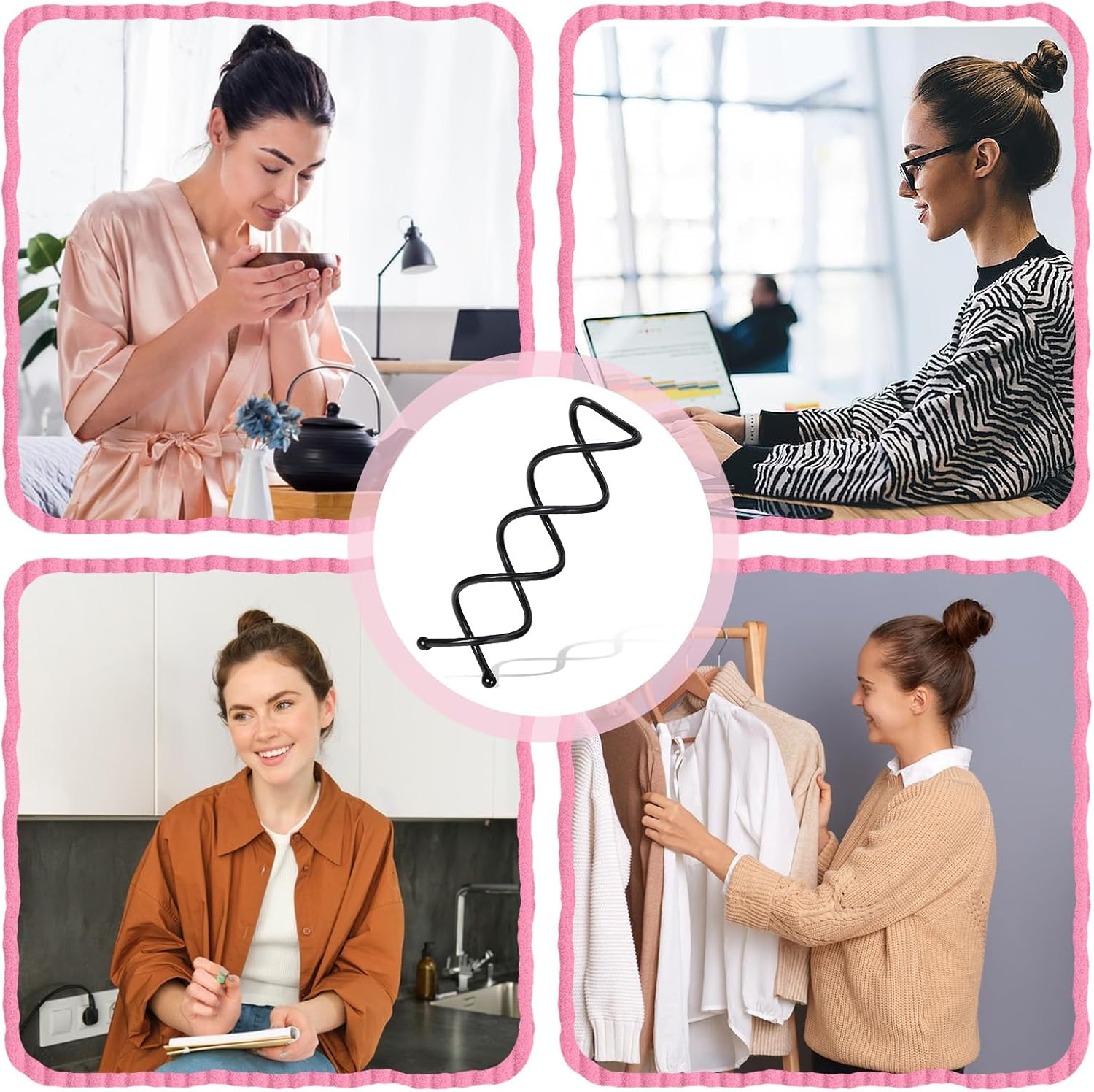 Qianyu 25 Count Mini Spiral Twist Hair Pins Small Reusable Non Slip Secure Hold Bobby Pins Clips for Updos Non-Scratch Metal round Tips Hair Clips Suitable for Kids Girls and Women All Hair Types