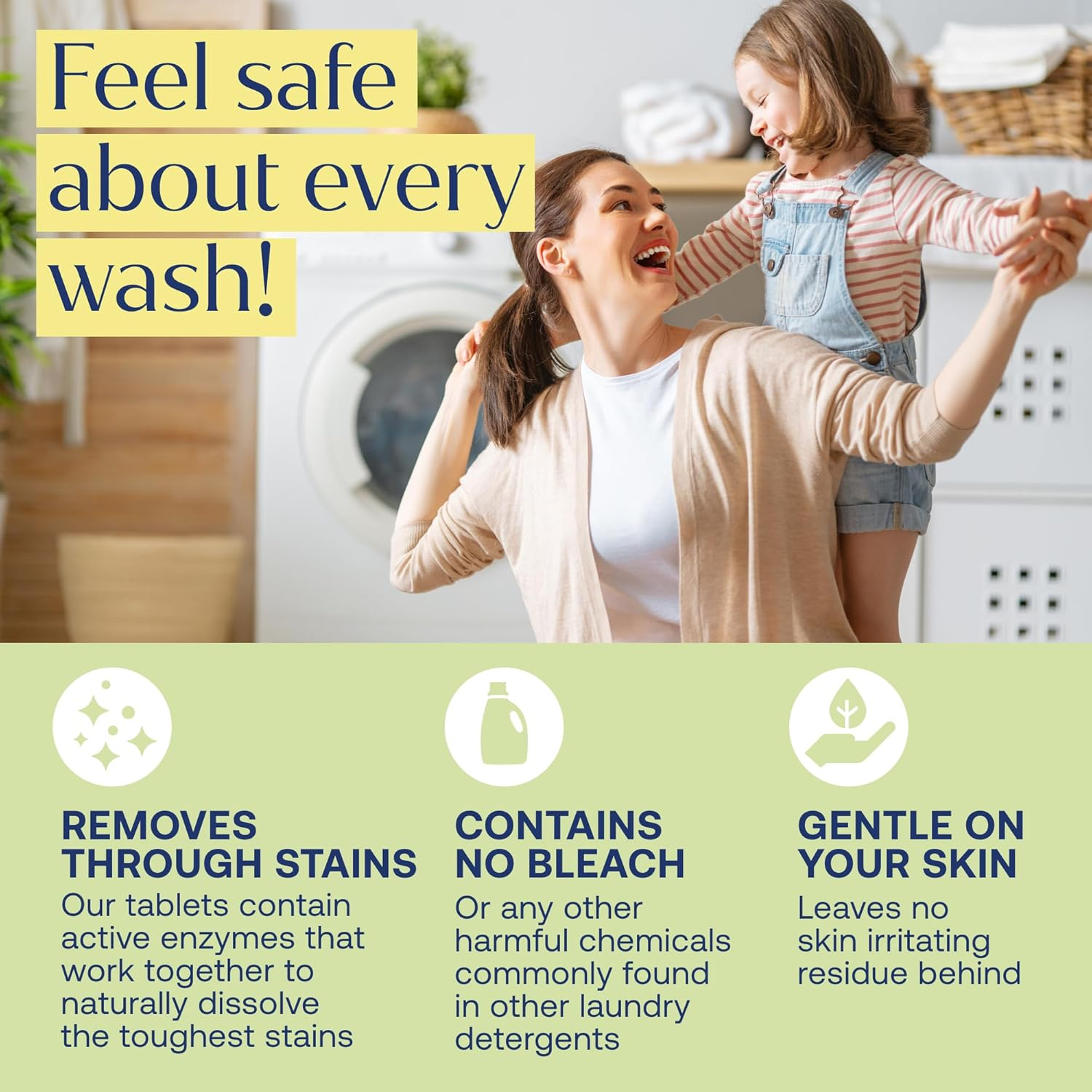 Fab Tab Natural Laundry Tabs Safe for Kids, Pets, and All Washing Machines 30 Tabs image number 5