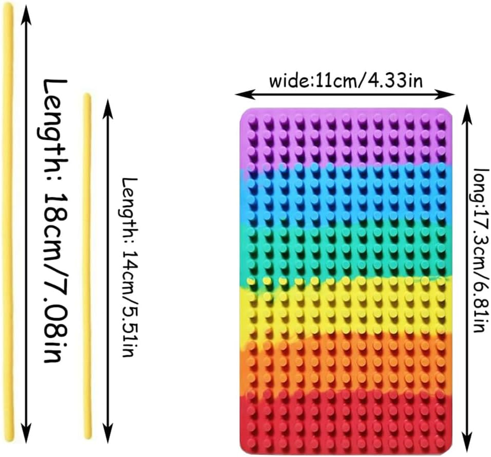 Sensory Activity Board - Double-Sided Silicone Fidget Toy for Anxiety & ADHD Relief, Autism Sensory Board with 11 Textured Strings,Calming Focus Tool (Rainbow) - Rainbow image number 4