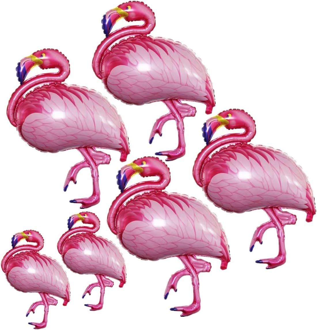 6 PCS Flamingo Foil Balloons, Luau Balloons, Hawaii Party Foil Balloons, Tropical Balloon Set for Summer Party Baby Shower Birthday Party Tropical Party Supplies image number 5
