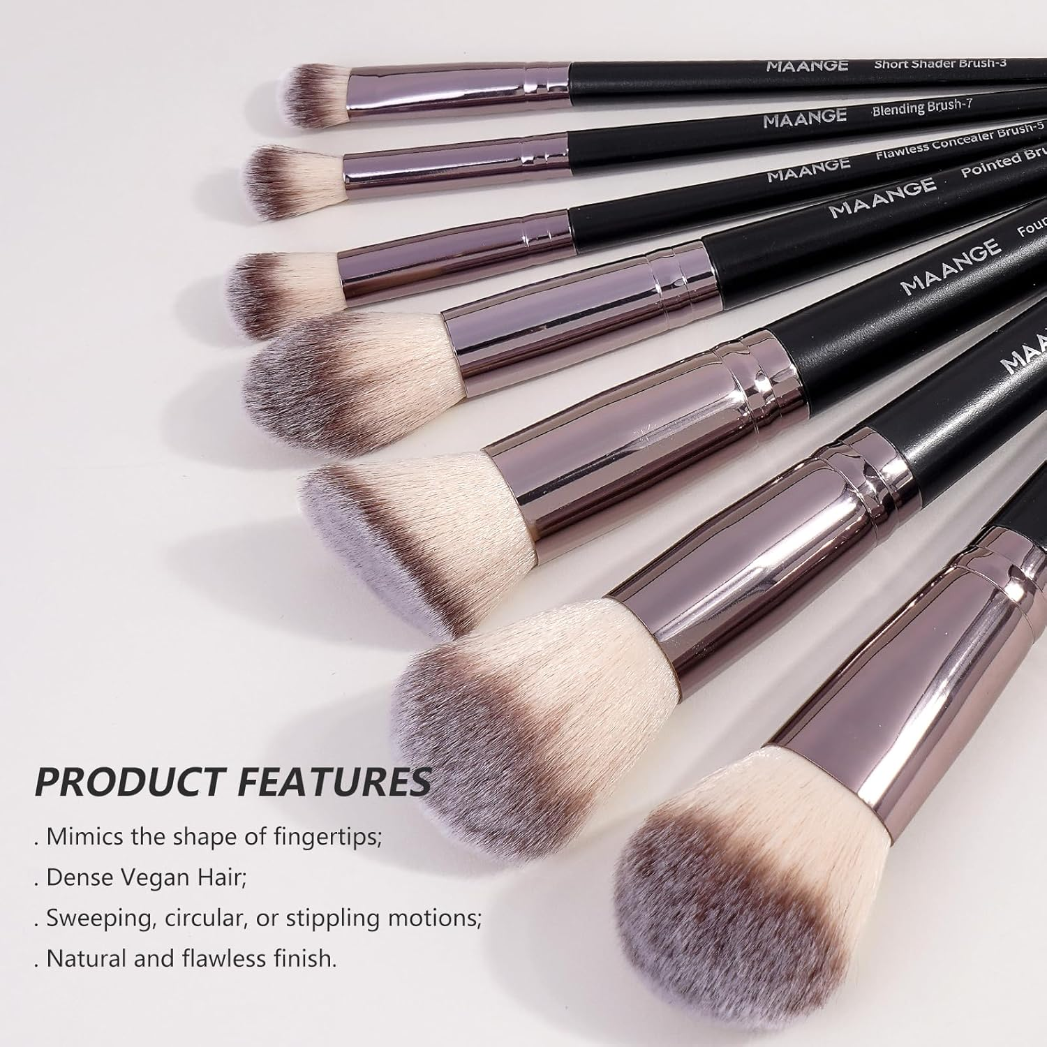MAANGE 30 Pcs Professional Makeup Brushes with Case, Premium Synthetic Face Foundation Powder Blush Eyeshadow Blending Eye Brush Set Travel Makeup Brushes Set (Black Coffee) image number 1