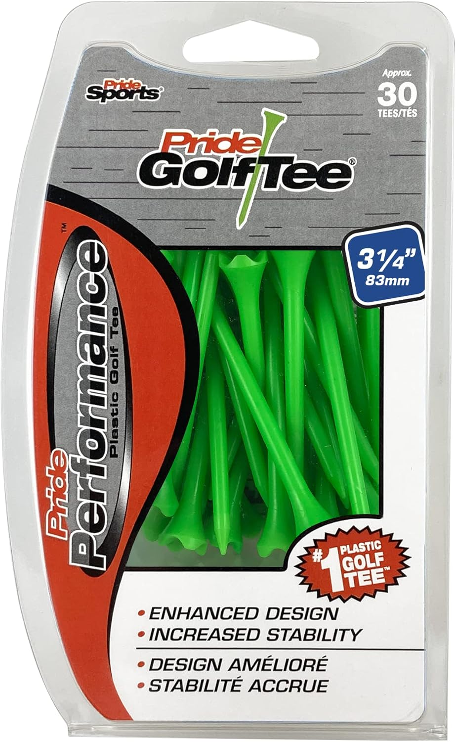 Pride Performance Golf Tees, Pack of 30