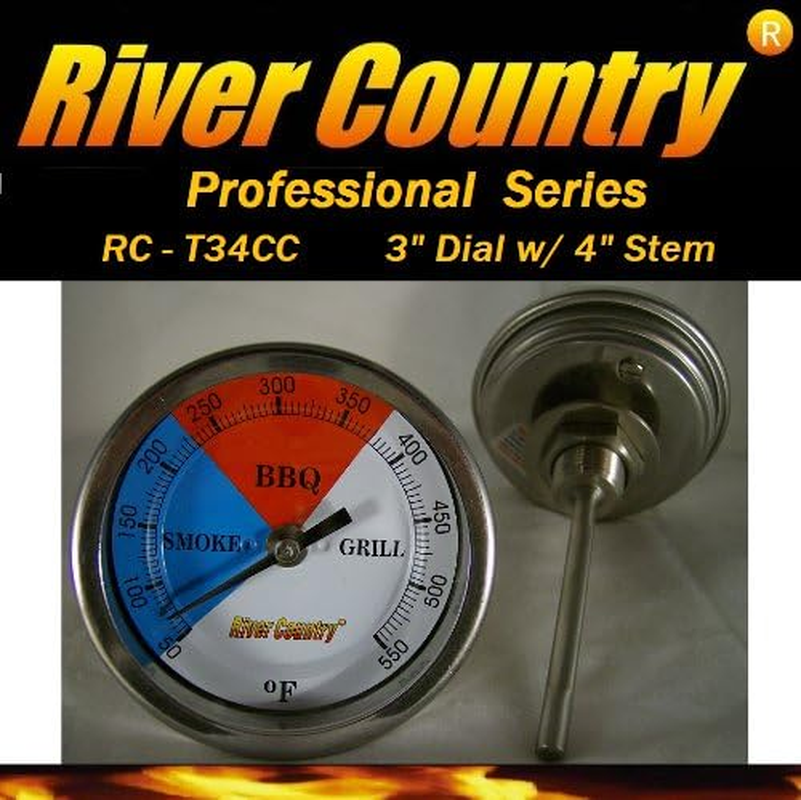 River Country 3" (RC-T34CC) Adjustable BBQ, Grill, Smoker Thermometer Temperature Gauge 50 to 550F image number 5