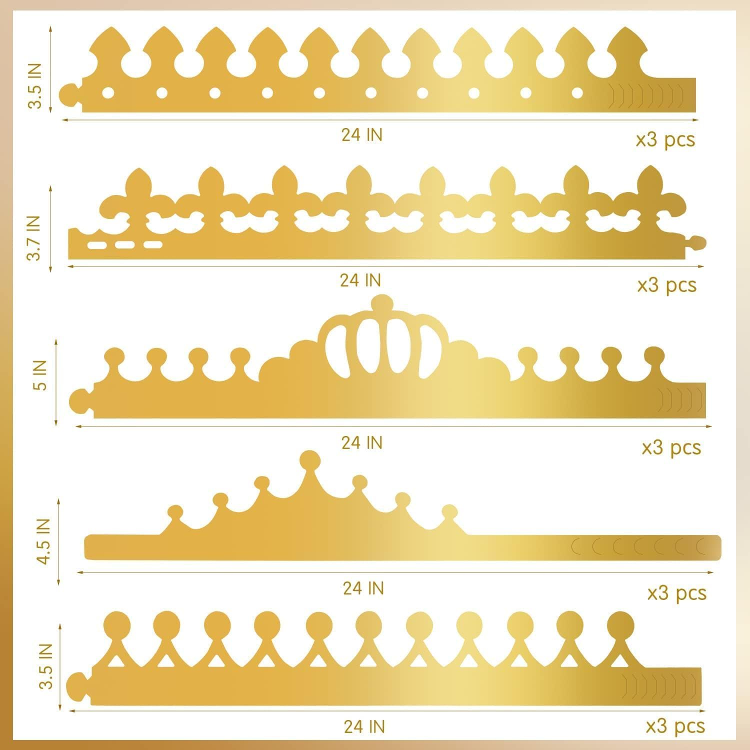 Gold Paper Crowns, DIY Golden King Crowns Craft to Decorate, Paper Prince Princess Crown Hats for School Classroom Birthday Celebration image number 5