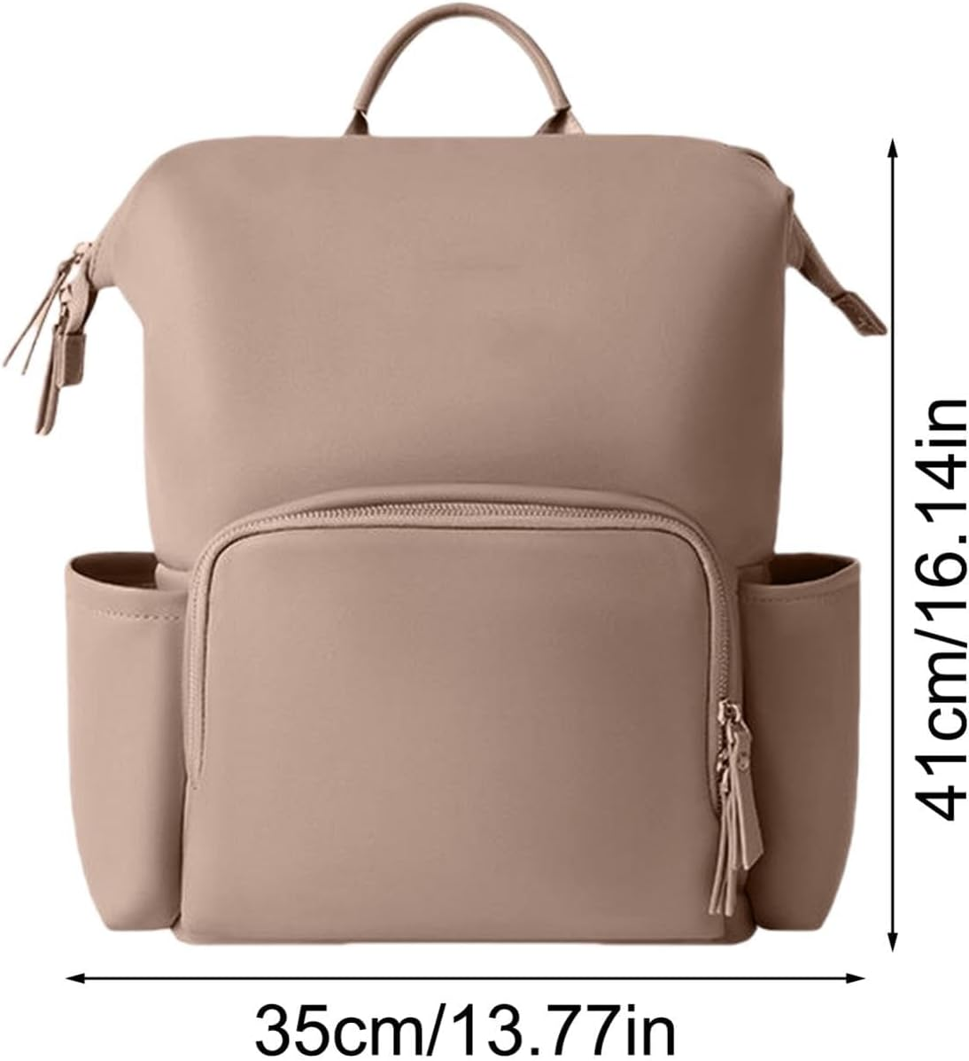 Diaper Bag Leather, Toddler Bags, Water-Resistant Travel Toddler Diaper Backpack Fashion PU Leather Mommy Daypack for Unisex (Khaki) image number 6