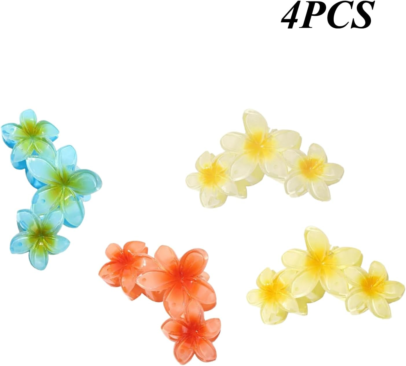 Niaciswe Hawaiian Flower Claw Clips, Pack of 4 Flower Hair Clips, Flower Hair Clips, Large Claw Clips for Thick Hair, Flowers Hair Clip, Large for Washing Face image number 5