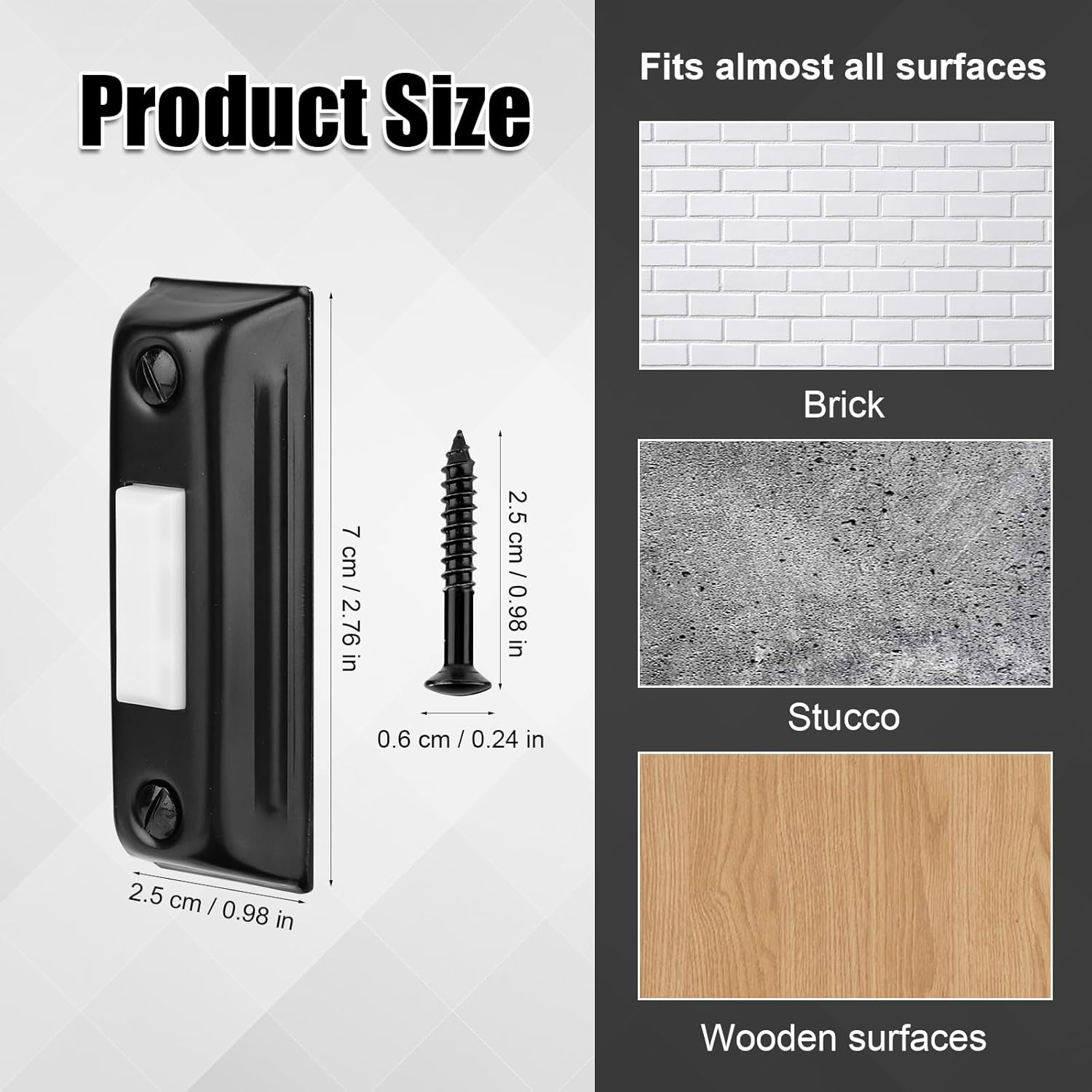 Lighted Doorbell Push Button, Metal Door Bell Button Wired with Screws Wall Mounted Doorbell Switch Door Chime Button Doorbell Button Replacement for Most Doorbell Door Chime (Yellow Light) image number 2