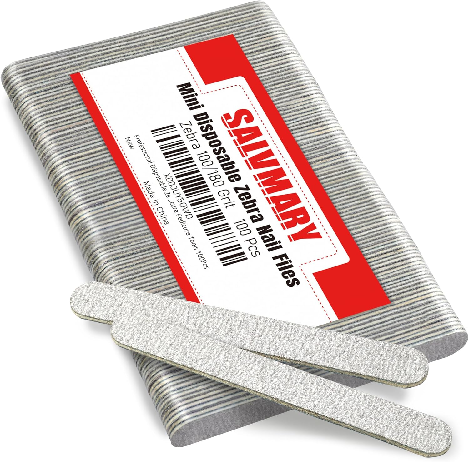 Professional Disposable Zebra Nail Files 100/180 Grit 5" Double Sided Emery Board Manicure Pedicure Tools 50Pcs image number 3