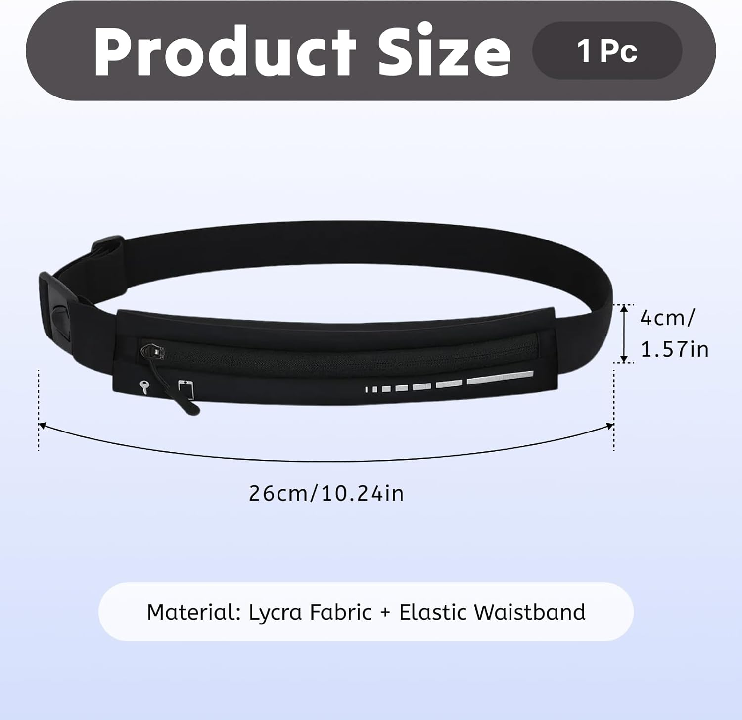 Men'S and Women'S Slim Fit Running Belt Waist Bag, Lightweight Phone Holder Waist Belt Suitable for Jogging, Exercise, and Outdoor Activities, Adjustable, Waterproof, Reflective Design image number 5