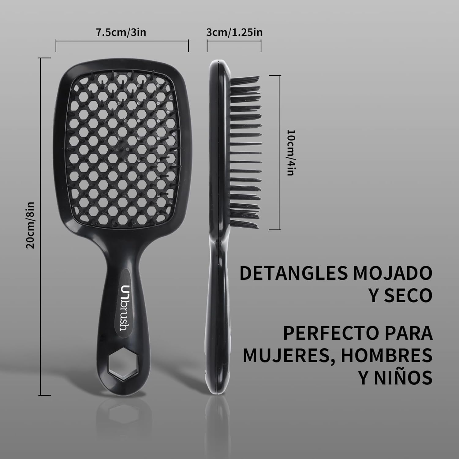 TOWEBOORY Wet and Dry Vented Detangling Hair Brush, Anti-Static Hair Comb Detangler Hairbrush with Soft Bristles for Effortless Tangle Free for Natural, Curly, Straight, Dry, Damaged Hair - Women & Men image number 3