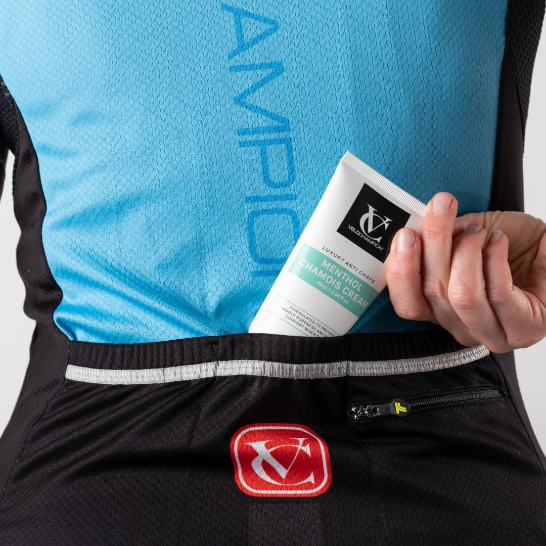 Velochampion Luxury Chamois Cream for Cyclists, Runners and Athletes | Vegan, Cooling, Hydrating anti Chafing Cream| Reduces Friction and Rubbing | Suitable for Men & Women image number 3
