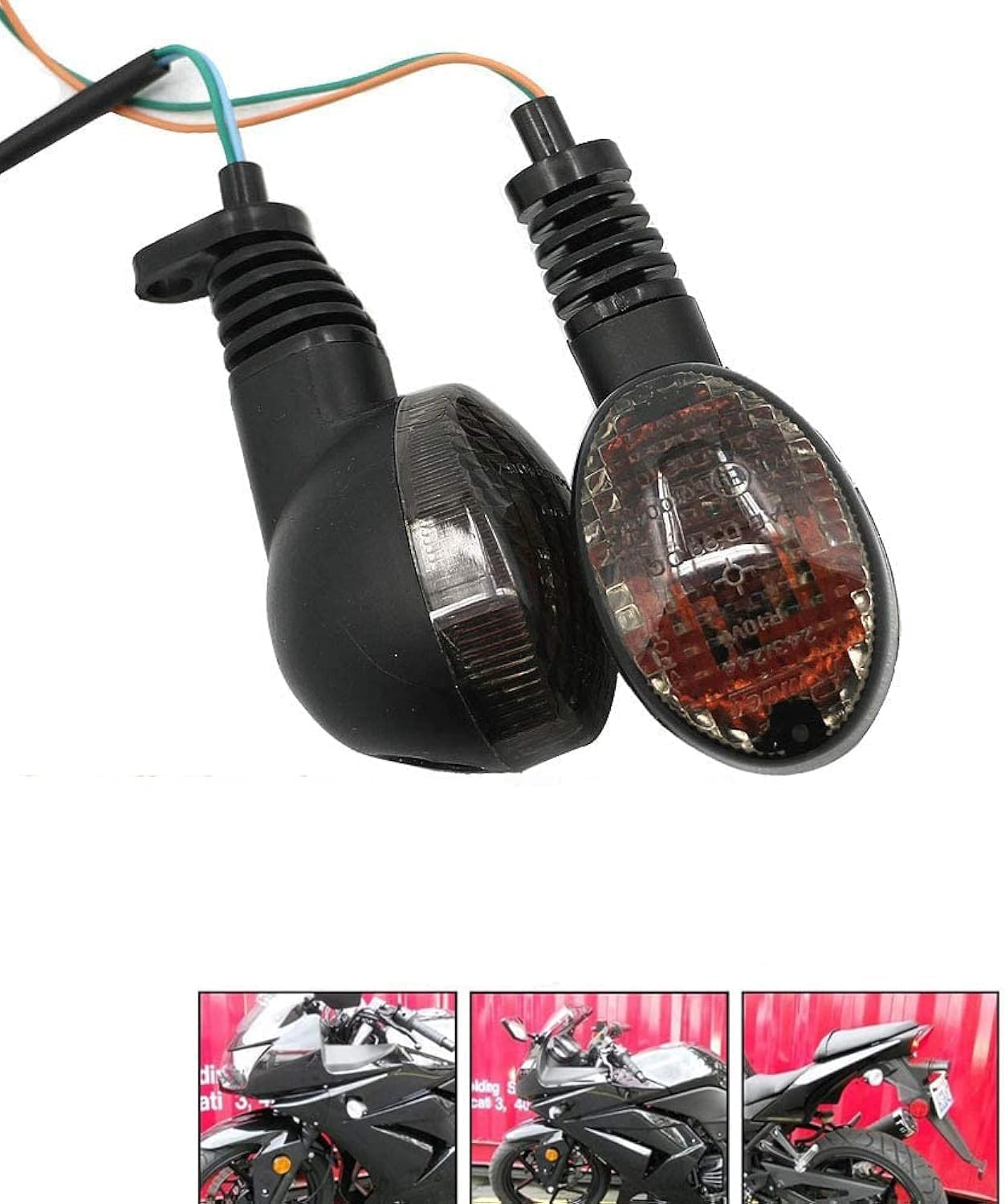 Motoparty for KAWASAKI EX250R NINJA 250R KLX250S KLX250SF VN650 Vulcan S Front/Rear Turn Signal Indicator Light Blinker Lamp Motorcycle,Smoke Shell image number 1