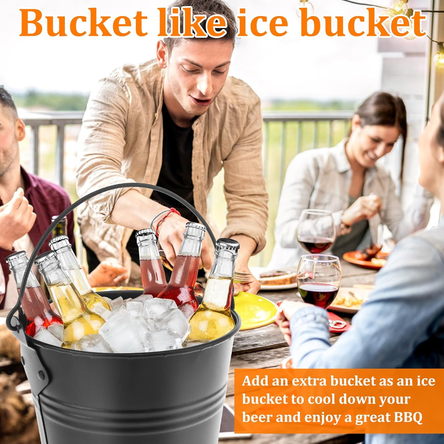 Grill Bucket for Grease Traeger Grease Bucket with 15 Tin Liners Rust-Proof Iron Alloy Drip Grease Can Tin Liners Compatible for Traeger 20/22/34 Series 15X14.3 Cm image number 4
