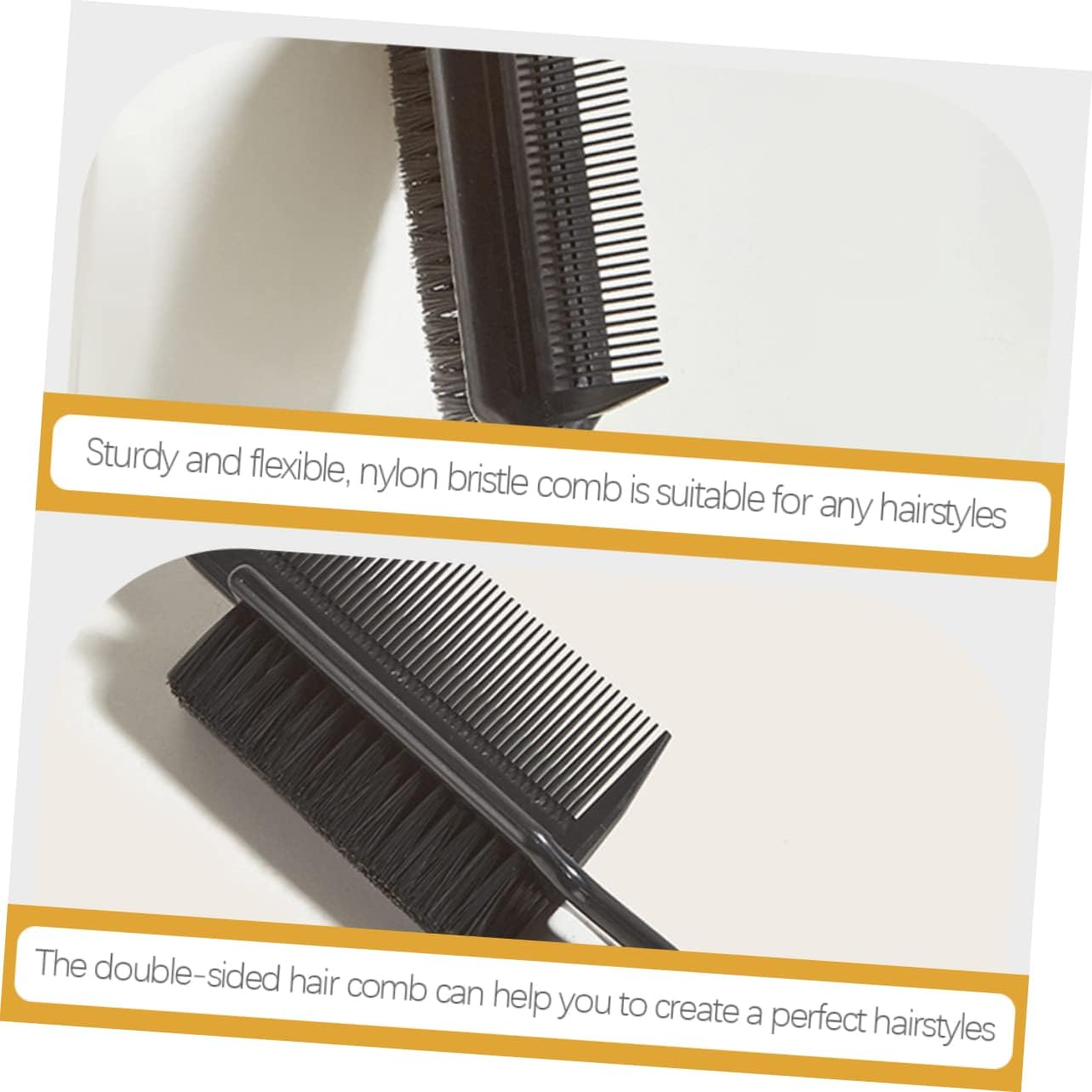 Healvian 10Pcs Hairbrushes Brush for Slicking Hair Back Teasing Brush Parting Comb Cleaning Tool for Home Salon image number 4