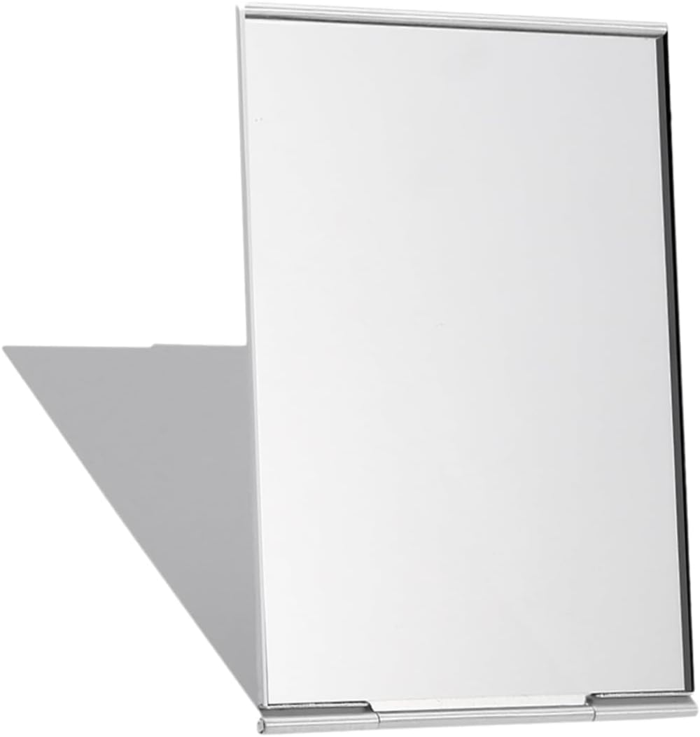 MERRYHAPY Folding Makeup Mirror Portable Compact Foldable Mirror 17X13Cm Silver Travel Cosmetic for On-The-Go Personal Care