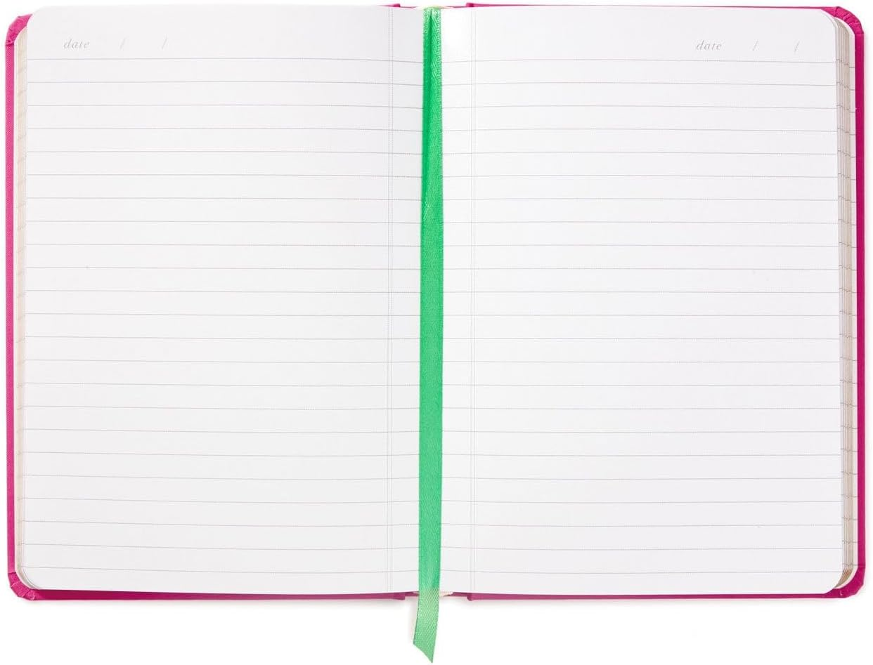 Hallmark Next Chapter Notebook, Hardcover Notebook - 5-Inch Width X 7 Height-Inch - 300 Pages, Bright Fuchsia Cover and Ribbon Bookmark. Manifestation Journal/Mindfulness Journal, for Her image number 1