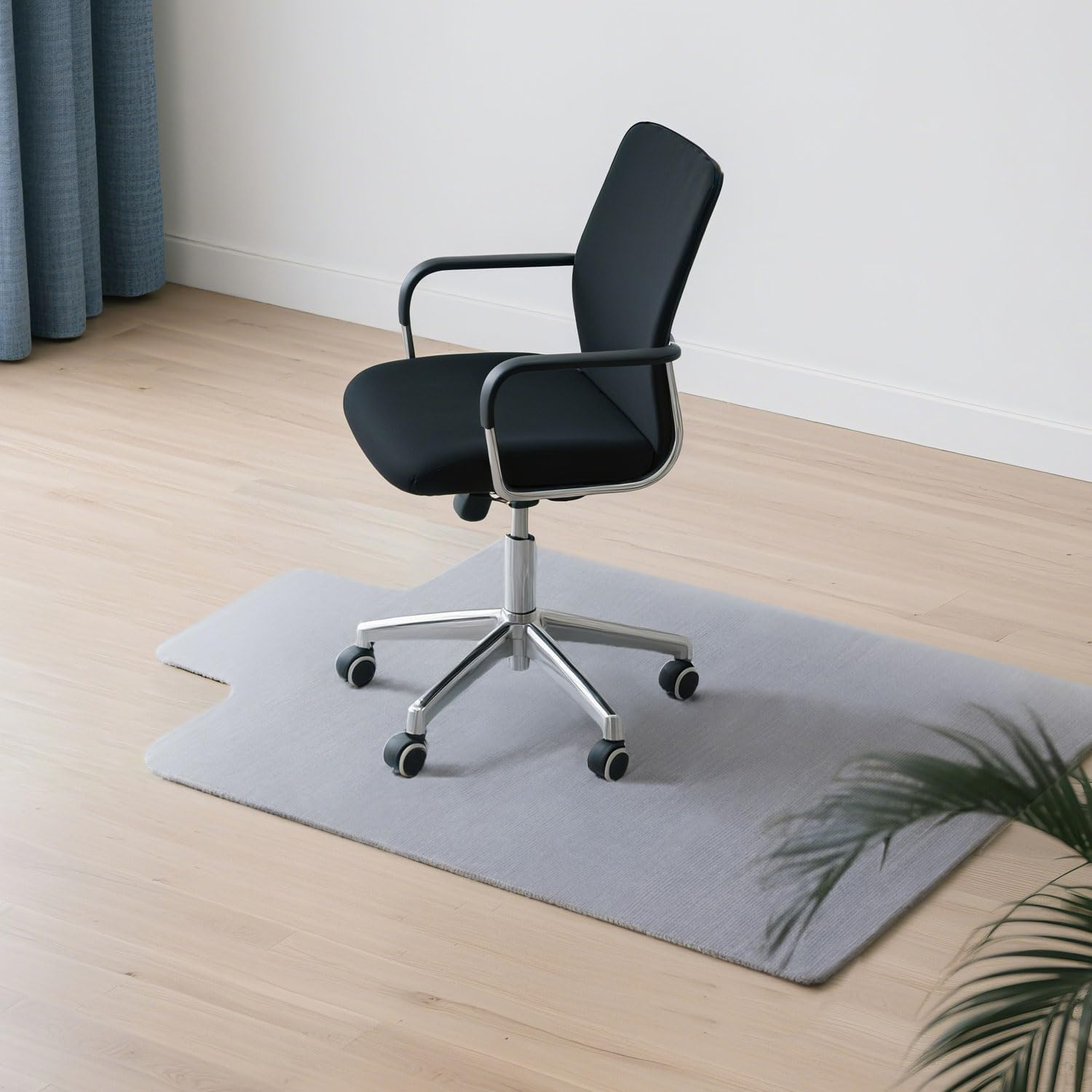 Wekuba Office Chair Mat for Hardwood, 120 X 90 Cm Office Chair Mat for Carpet, Anti-Slip Chair Mat, Non-Slip TPR Rubber Backing Protector Chair Mat for Hardwood Floor, 4.5Mm Thickness, Gray image number 2