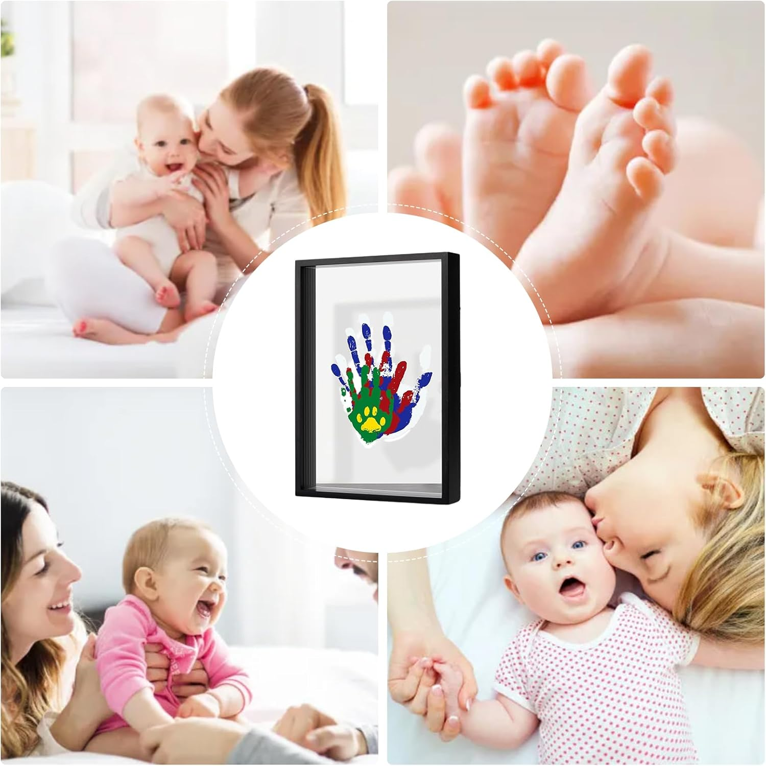 Hand Print Family Craft Kit - Wooden Frame with Baby-Safe Paint for Kid'S Handprint Memories image number 5