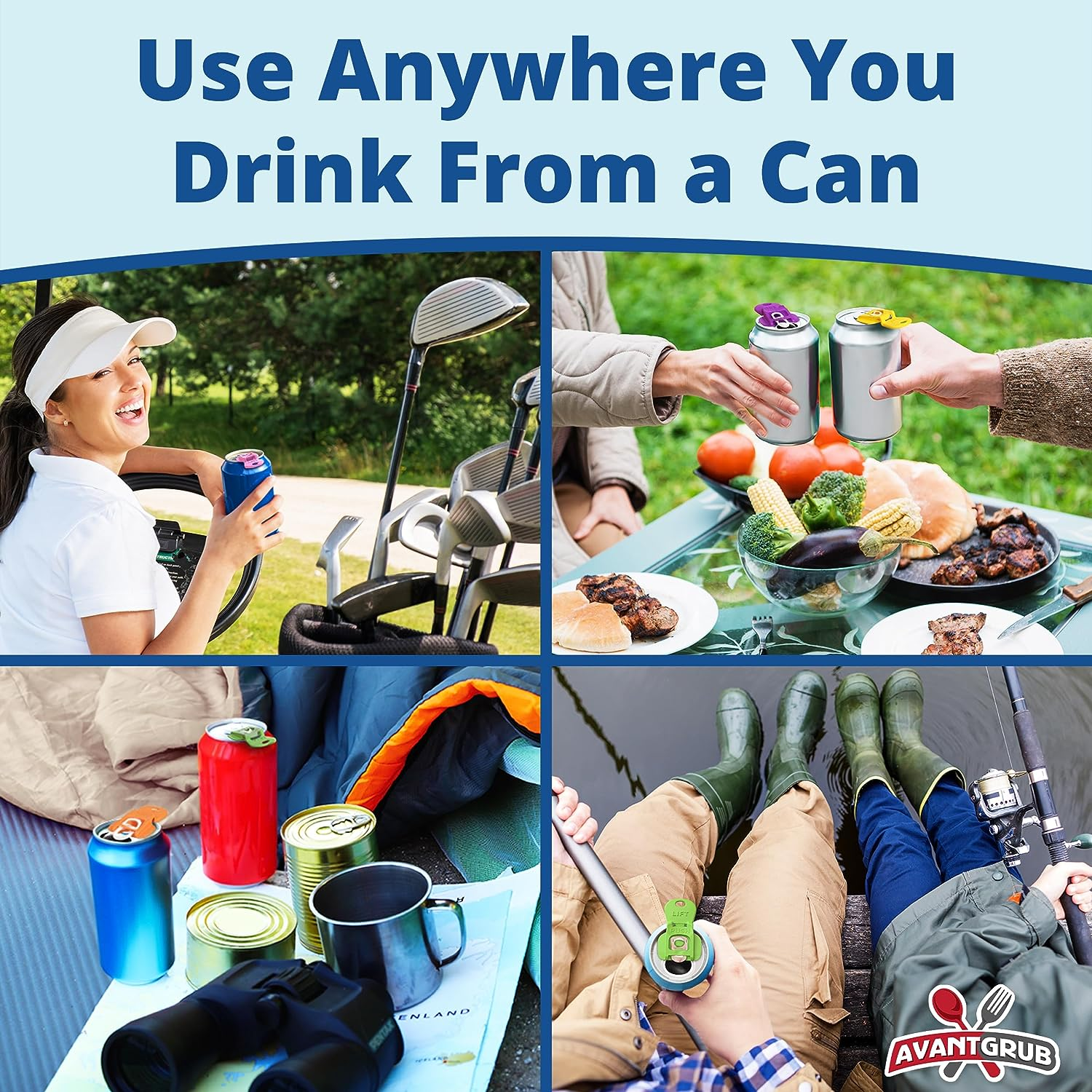 Beverage Barricade Soda Protector 6 Pack for Active Families. Improve Your Picnic or BBQ Experience: Shield Your Cans from Bugs & Dirt Easily ID Whose Drink Is Whose & Eliminate Painful Top Popping. image number 4