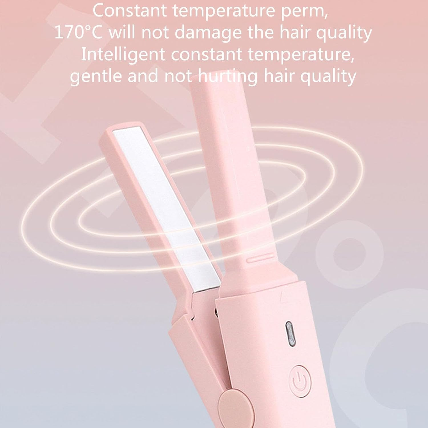 Flat Iron USB Powered Small Travel Curling Iron | Short Hair Tension Curling Wand 2 in 1 Short Hair Straightener, Portable Anti-Scald Straightener for Straightening Cheve