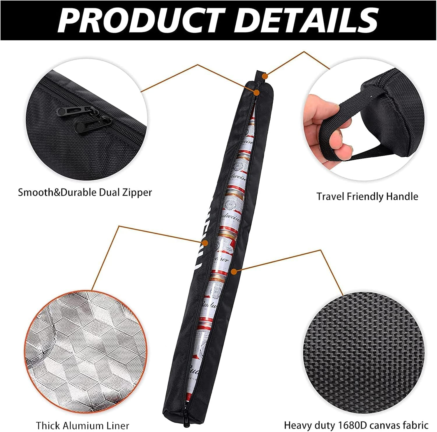Beer Sleeve for Golf Bag, 7-Can Insulated Cooler Sleeve, Leak Proof & Adjustable Strap, Fits Most Golf Bags, Keeps Beverages Cold on the Course, Ideal Golfs Accessories & Gift