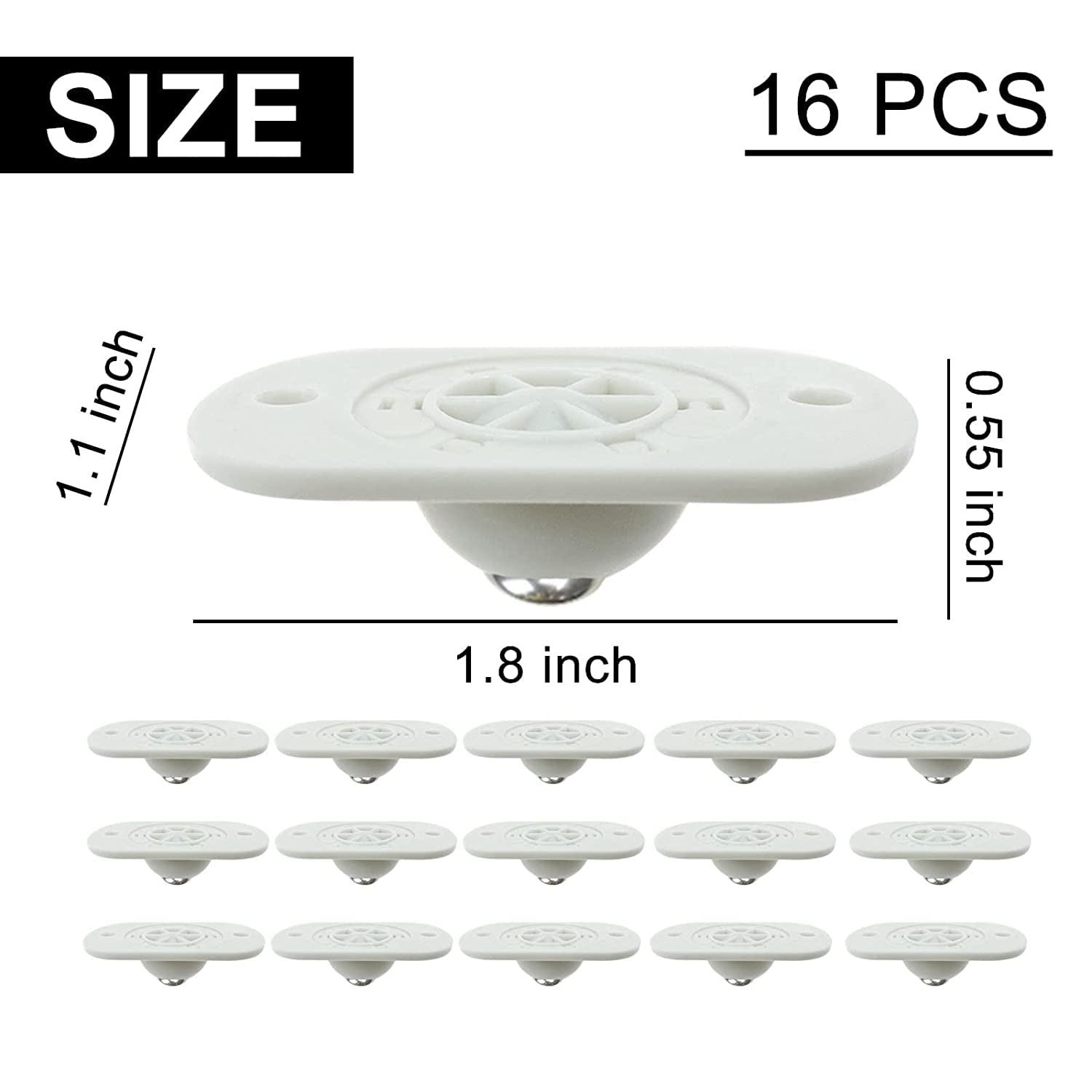 Self Adhesive Caster Wheels Mini Swivel Wheels,16Pcs Self Adhesive Mini Caster Wheels,Self Adhesive Caster Wheels,Diy Mini Swivel Casters Wheels,360 Degree Rotating Casters,Self Adhesive Caster Wheels image number 3