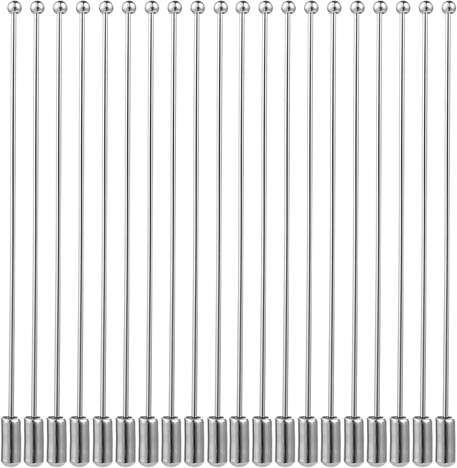 20 Pcs Brooch Safety Pins Silver Metal Stick Pin round Ball Metal Brooch Boutonniere Sticks for DIY Costume,Suit Tie Hat Pin,Jewelry Making Accessories,90 Mm image number 4