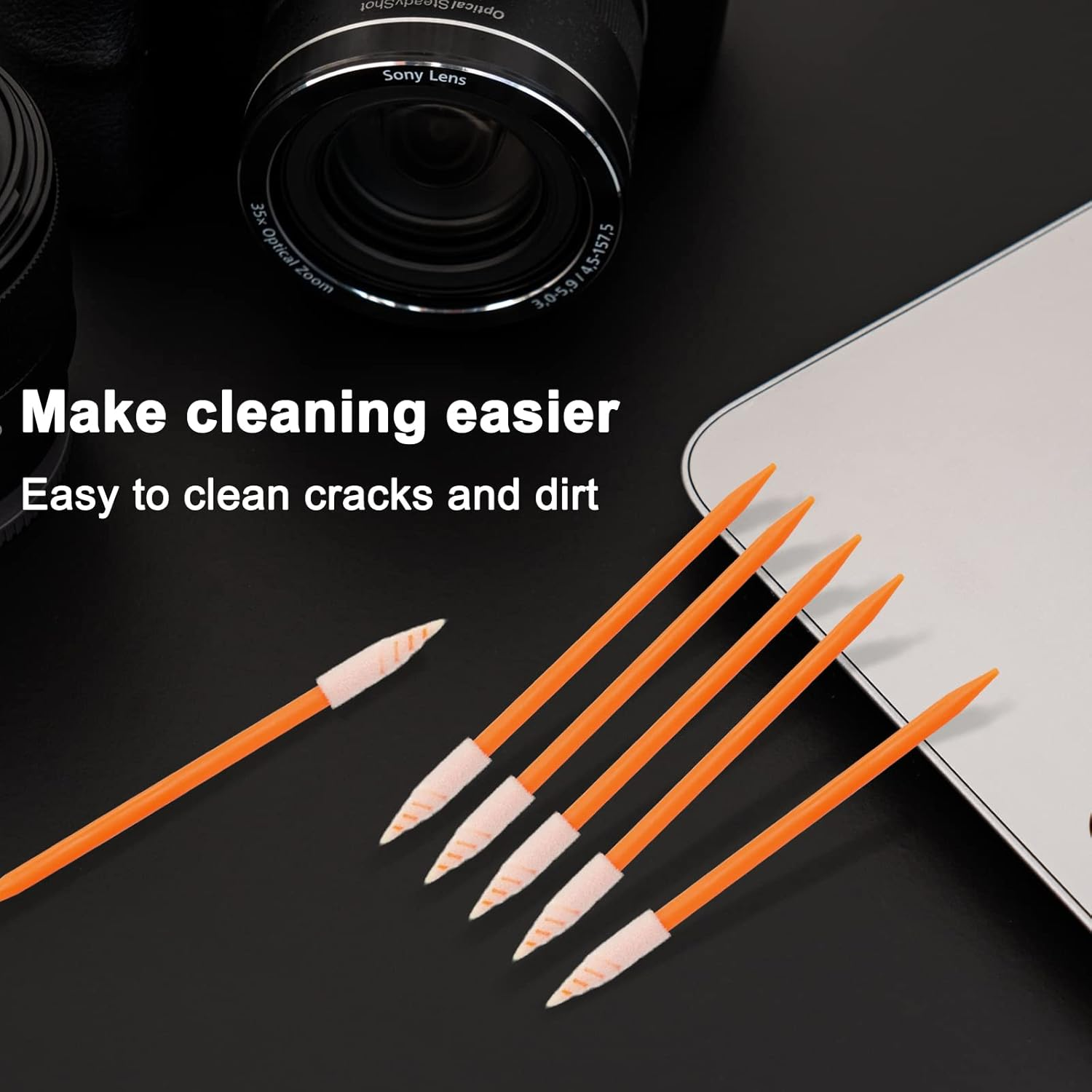 Wellgler'S Foam Tip Cleaning Swabs，Cleaning Kit for Electronic, Gun Cleaning or Clean Solenoid Valves（Ideal for Cleaning Narrow Gaps or Tracks） (Orange 200) image number 6
