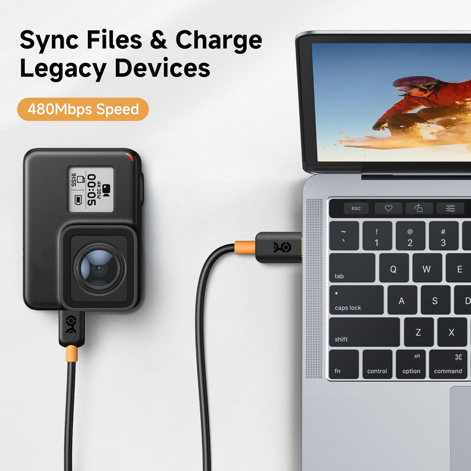 Cable Matters Mini USB to USB C Cable - 2M, 15W Charging, 480Mbps Data, USBC to Miniusb Cable for Game Controller, Camera, GPS, Dash Cam, Black image number 3