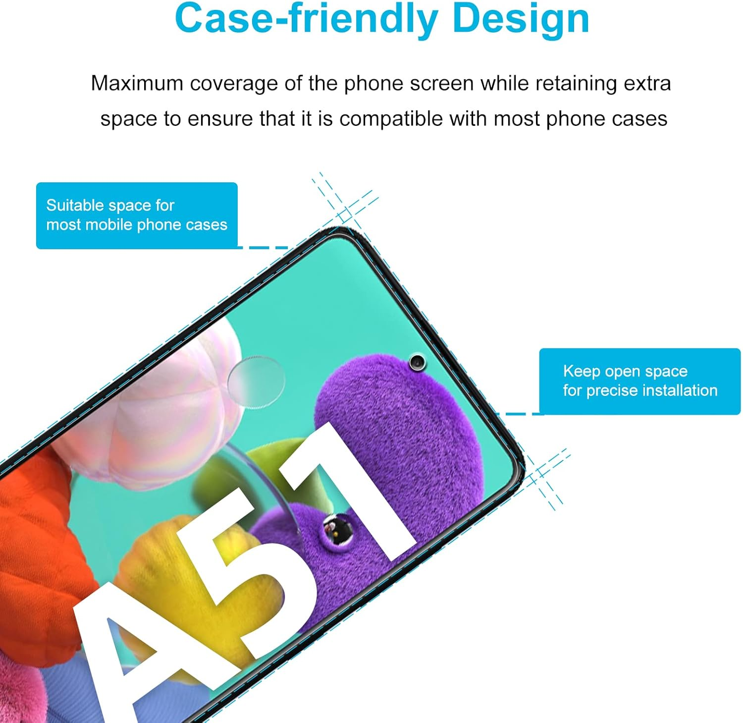 Didisky Tempered Glass Screen Protector for Samsung Galaxy A51 4G / 5G, [4 Pack] Soft Touch,Easy to Clean, Easy to Install, Transparent