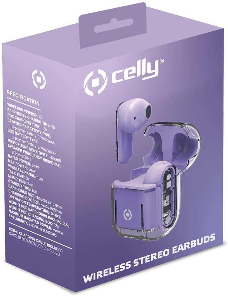 Celly Purple Wireless Headphones image number 2