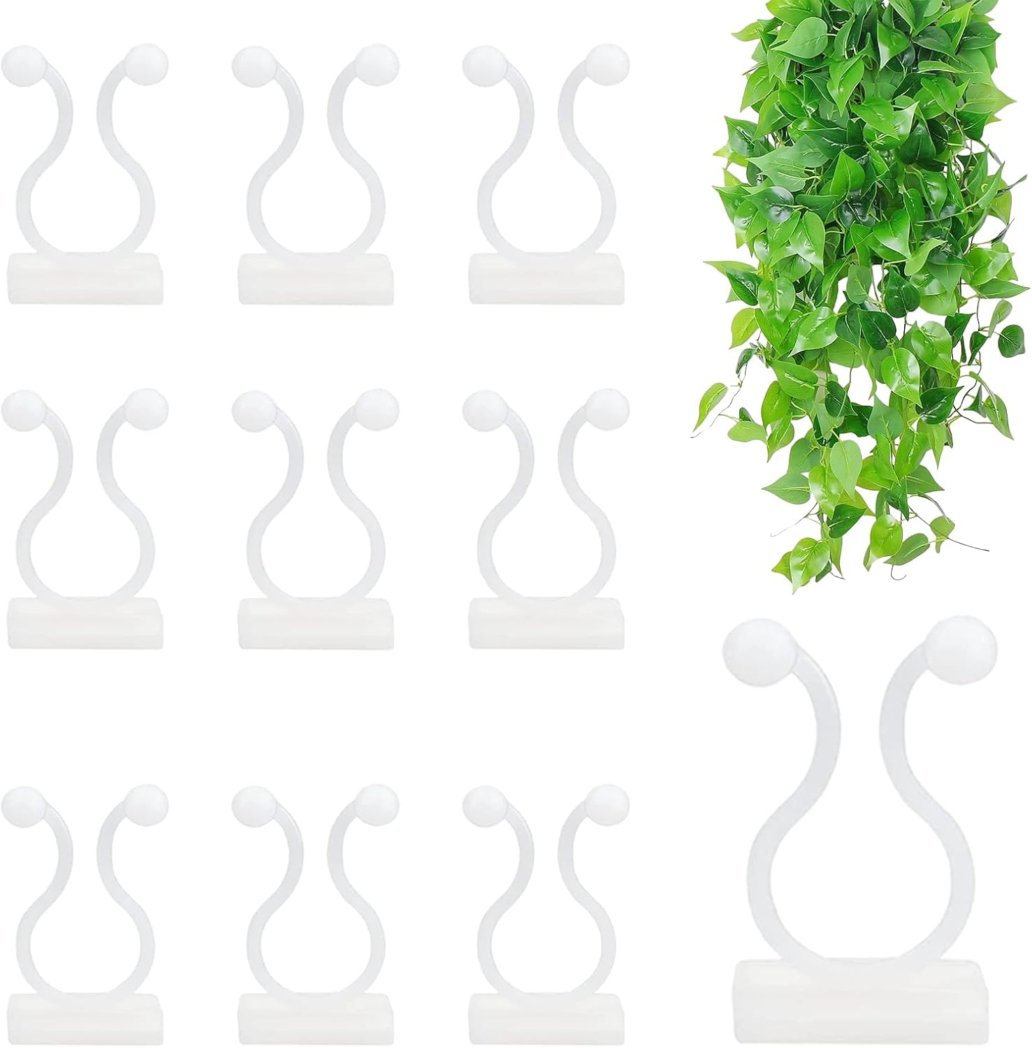 Self-Adhesive Vine Plant Climbing, 50Pcs Wall Fixer Vine Clips, Invisible Plant Climbing, Wall Clips, Wall Vines Fixture Wall Sticky Hook for Gardening Plant Support Fixture