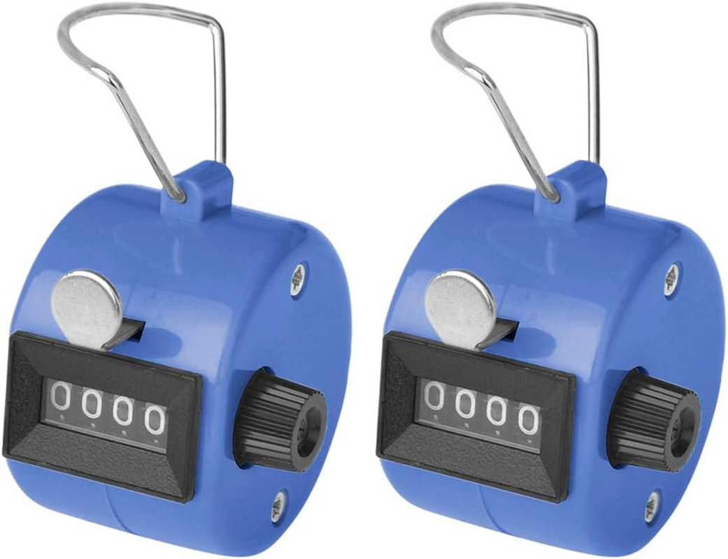 TOPTIE 2 PCS Clicker Counters, Plastic Mechanical Number Pitch Counters, 4-Digit Tally Counters for Sports Events