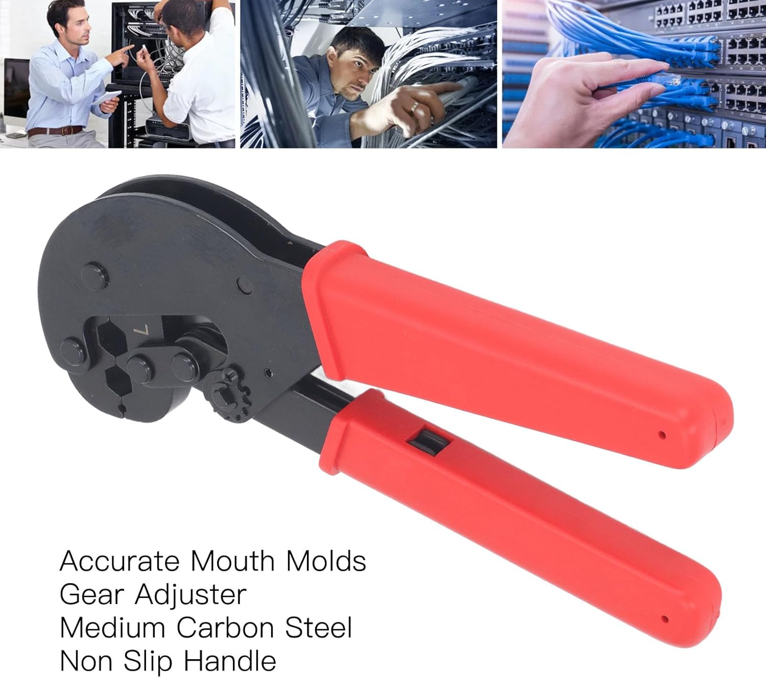 9 Inch Coax Crimping Tool,0.1In 0.359In 0.406In Accurate Hex Coax Cable Crimper Wire Crimping Tool Coaxial Compression Tool Hex Crimp Tool for F 59 image number 5
