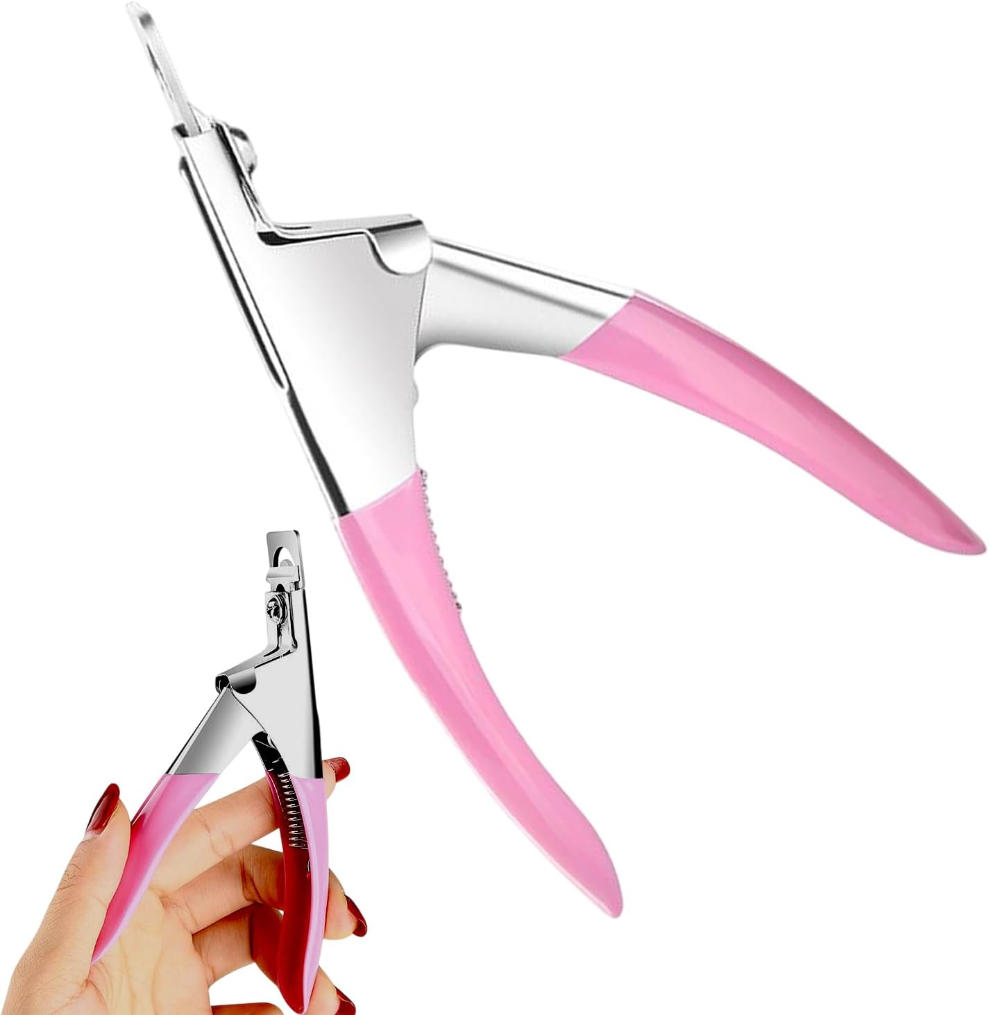 Vgvgaj False Nail Clipper | Fingernail Trimmer for Home,Type U Stainless Fingernail Trimmer for Salon Home Nail Design, Clippers for Precise Manicures