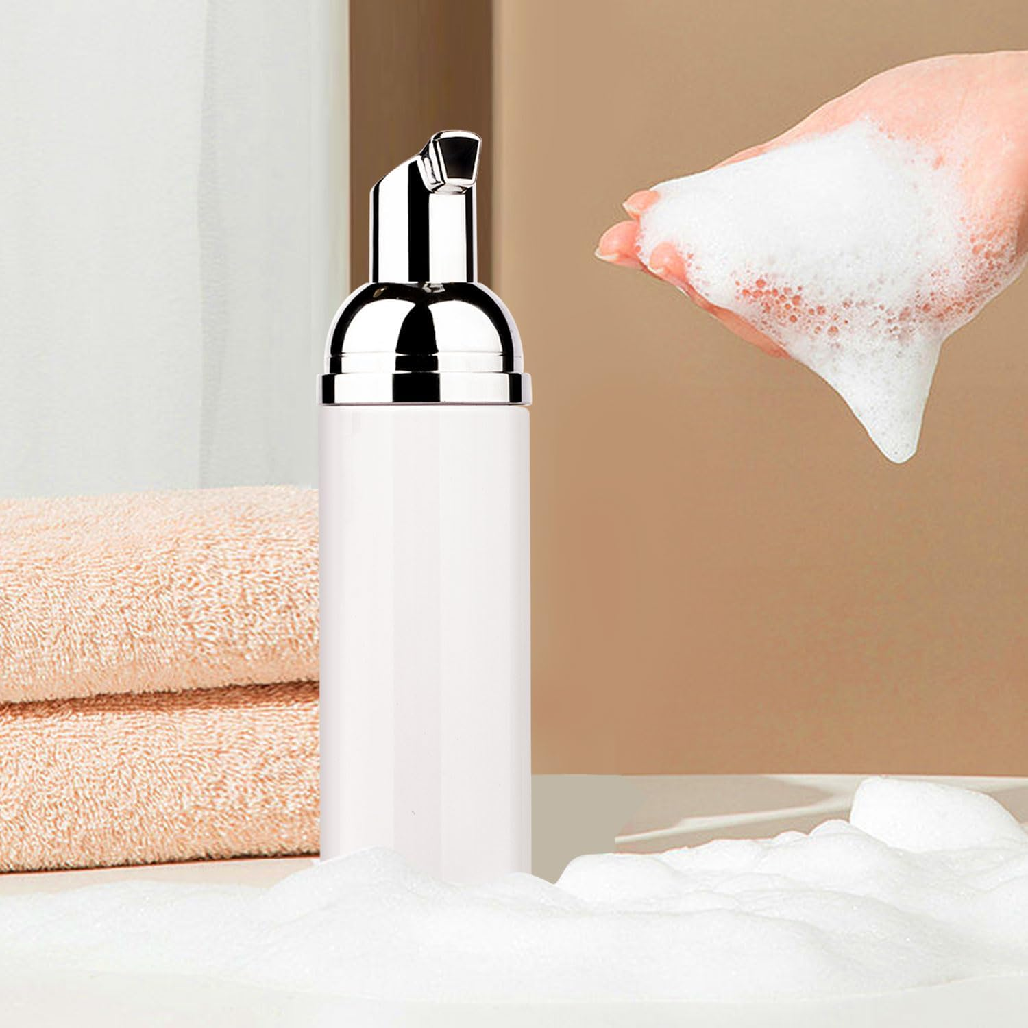 Foam Pump Bottle 60Ml Lash Soap Dispenser Bottle Travel 5Pcs Empty Plasitc Refillable Mini Bottle for Hand Soap Shampoo Lash Cleanser Foam Bottle