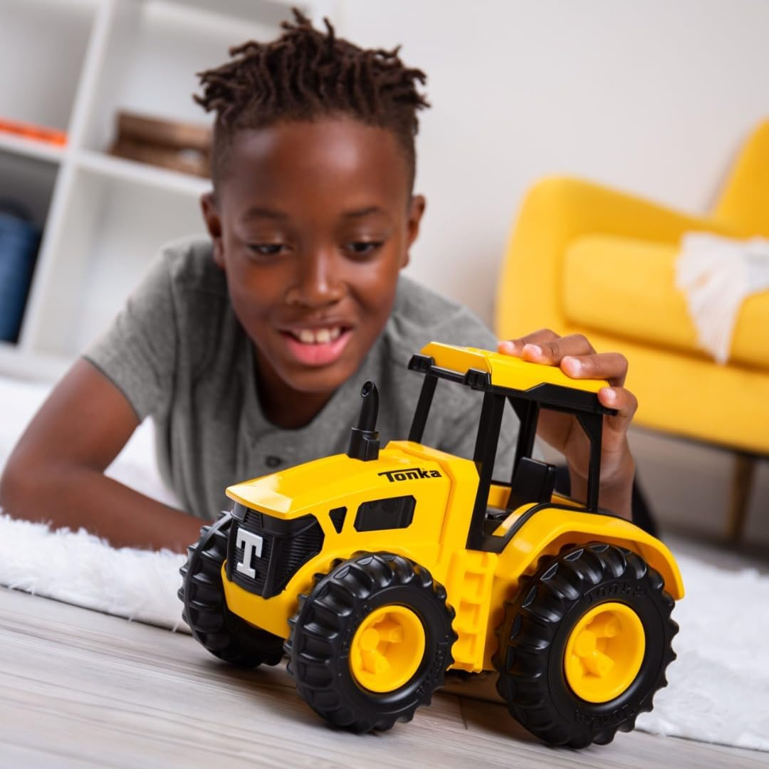Basic Fun Tonka Steel Classics Tractor, Farm Tractor Toy, Farm Vehicle Game for Boys, Girls, Kids and Toddlers, Cold Rolled Steel, Durable Tractor Toy image number 1
