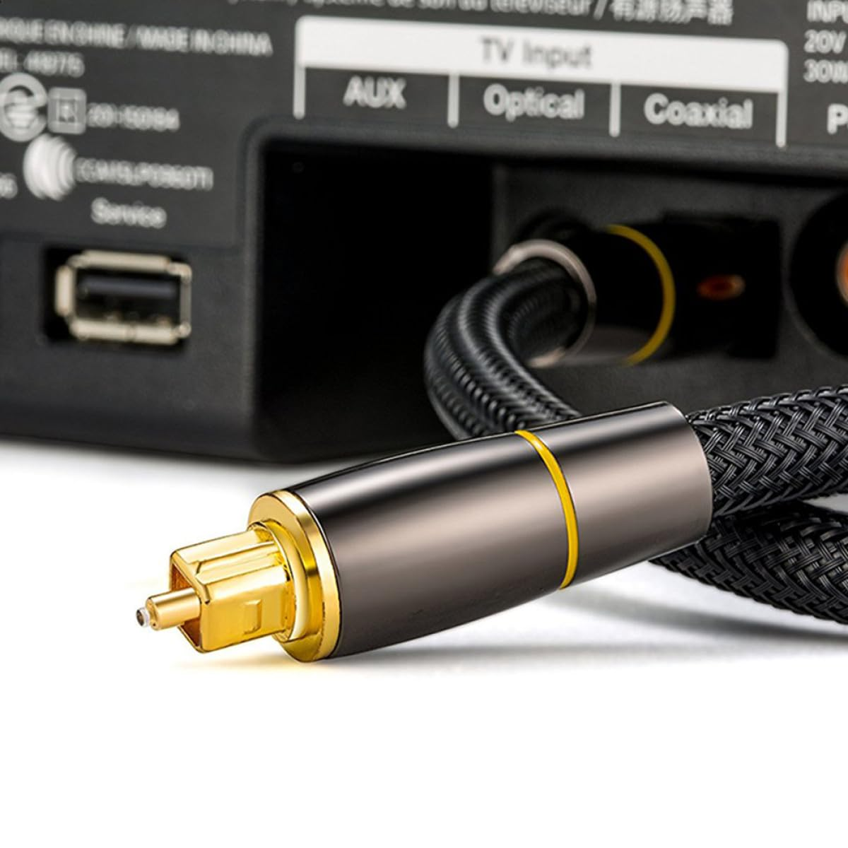 HOLIDYOYO Digital Optical Audio Cable Male to Male Cord for Tv Home Theater with Pure Plug High-Density Shielding and Distortion Reduction image number 4