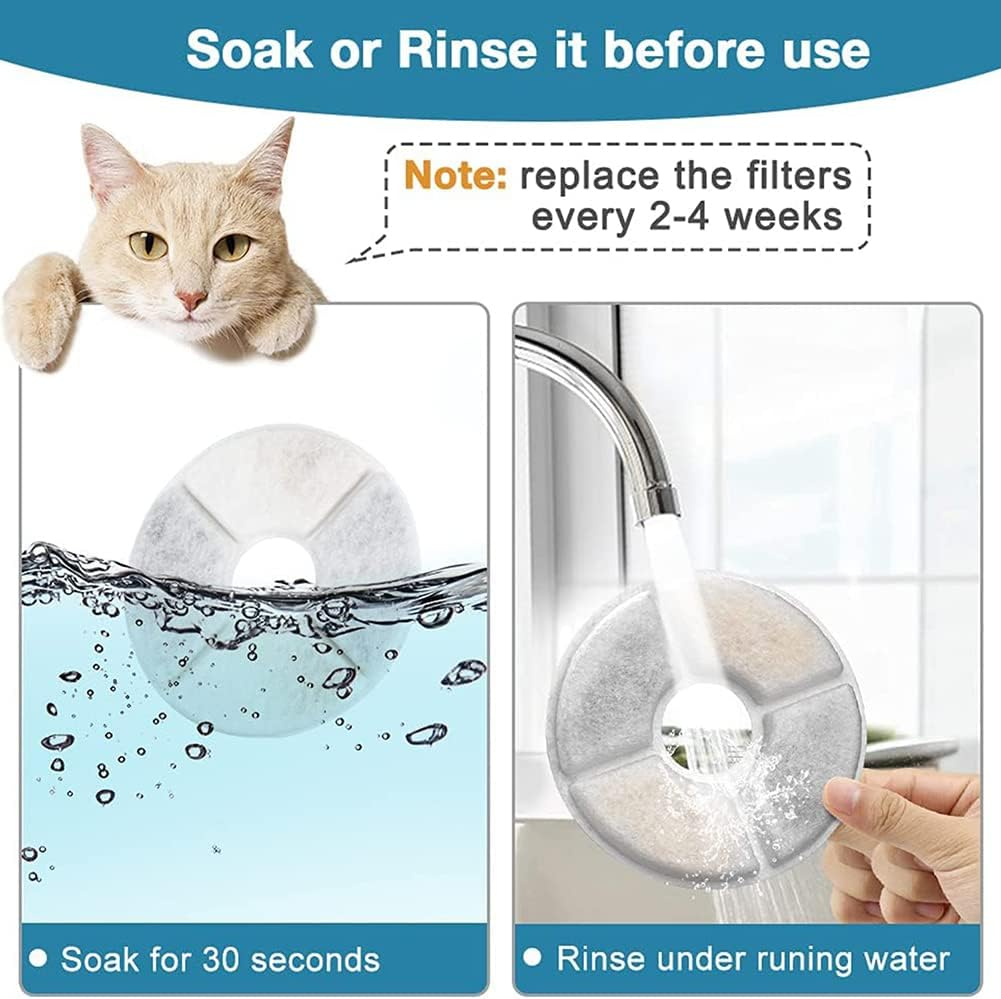 Cat Fountain Filter, Drinking Fountain Filter, Pack of 4 Cat Fountain Replacement Filter for Cats Dogs, Round image number 2