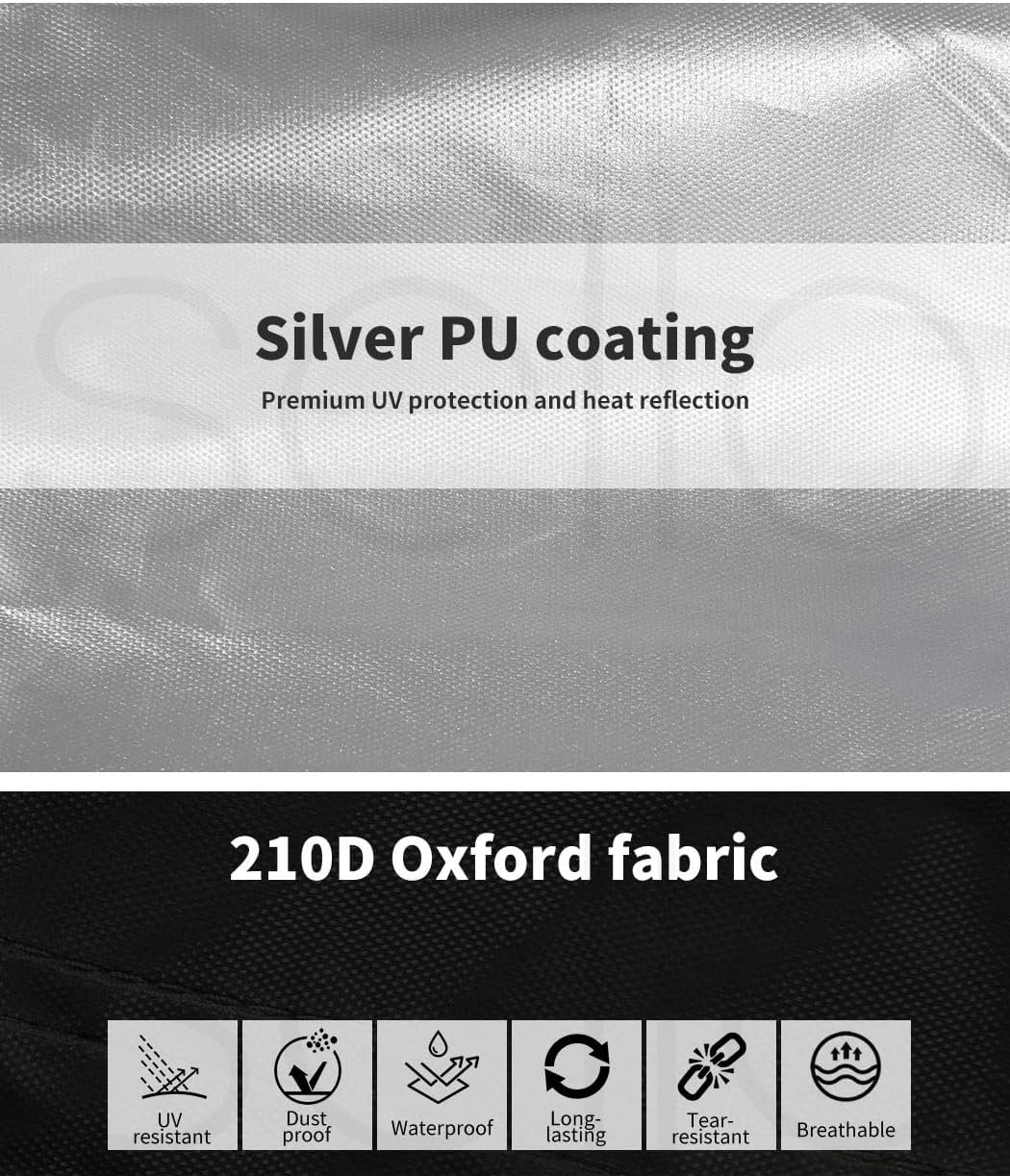 Marlow Outdoor Furniture Cover, Patio Covers Waterproof Garden, 210D Oxford Fabric Table Chair Set Sofa Lounge Cover Rain UV Protector 170Cm X 94Cm X 70Cm Silver image number 1