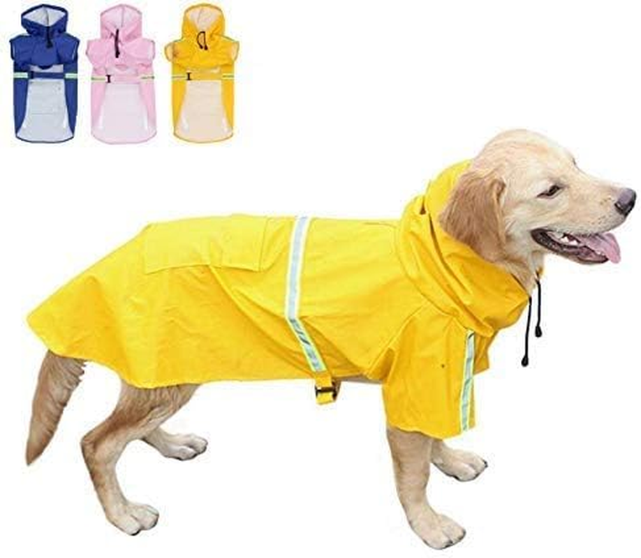 Feimax Dog Raincoats Rain Poncho Coat Waterproof Rain Jacket with Hood for Medium and Large Dogs, Lightweight Hoodies Pet Windproof for Outdoor Walking (S (Chest: 13.3'', Body 9.8''), Yellow) image number 4