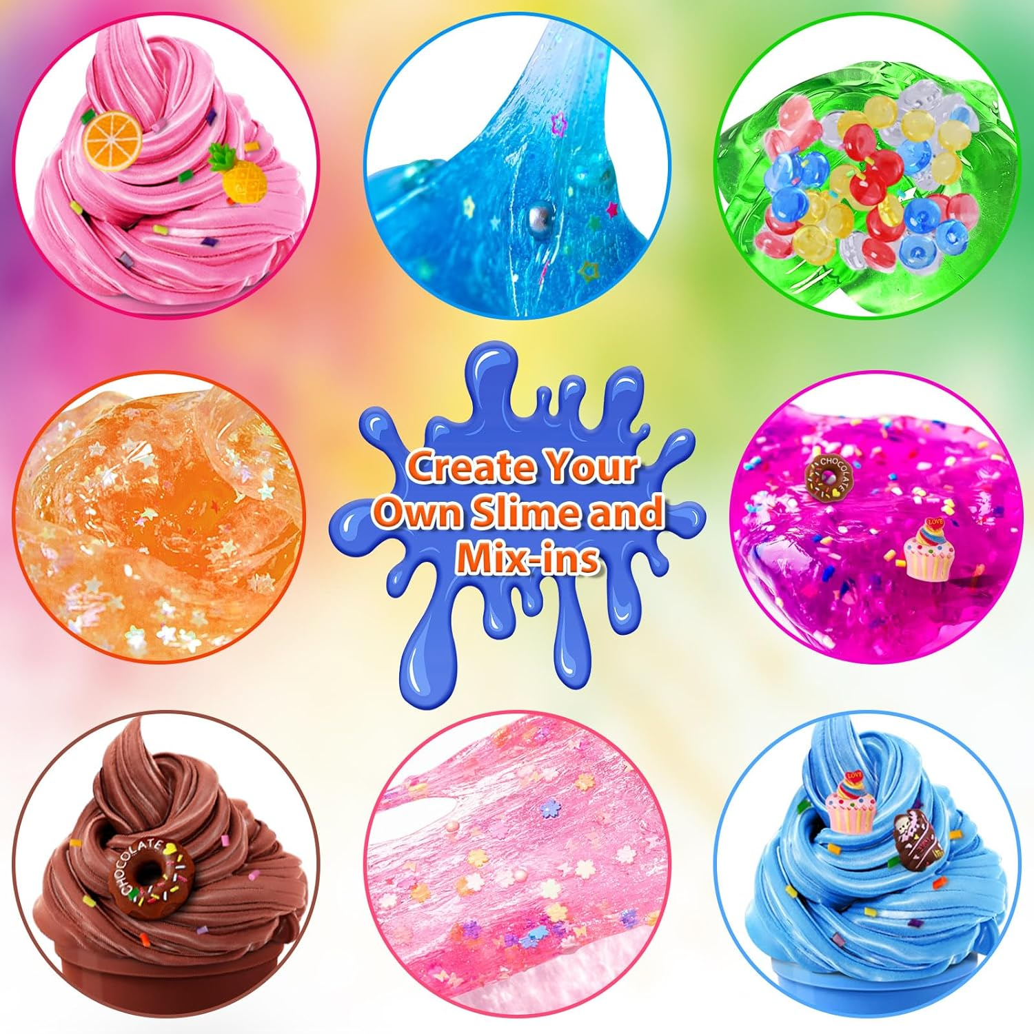 12 Cups DIY Slime Kit Slime Making Kit for Girls 10-12 Crystal Clear Slime Glow in the Dark Slime with Add-Ins Foam Balls Charms Slime Party Favours Gift Toys for Kids