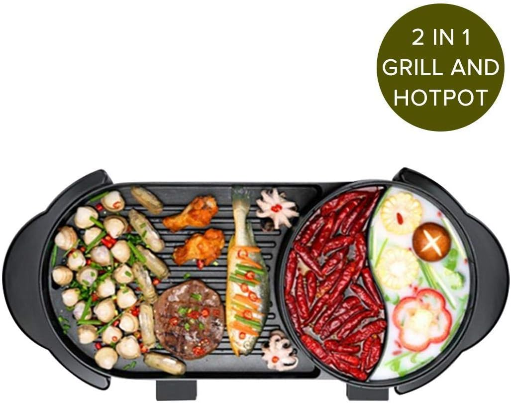 SOGA 2 in 1 Electric Non-Stick BBQ Teppanyaki Grill Plate Steamboat Hotpot 2-8 Person image number 4