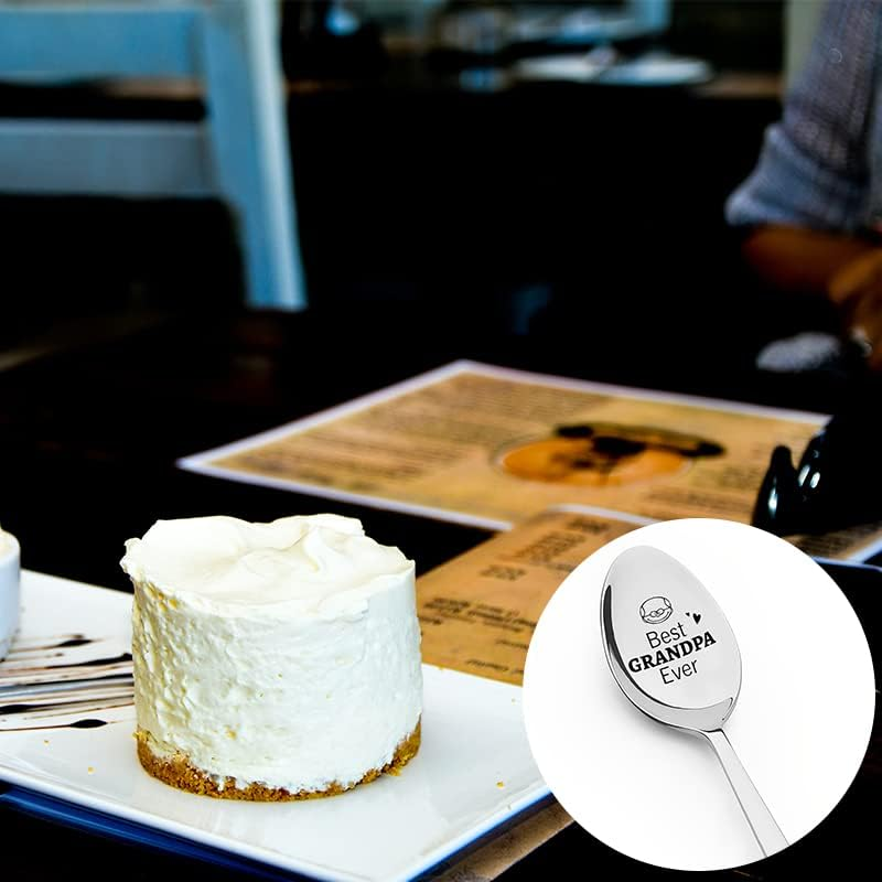 Fathers Day Birthday Gifts Spoon for Grandpa Grandfather Best Grandpa Ever Spoon Gifts for Papa Christmas Day Present Granddad Granddaddy Coffee Spoons Gift from Grandson Grandaughter image number 5